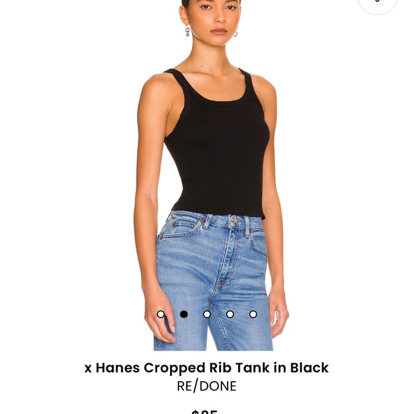 x Hanes Cropped Rib Tank in Black
RE/DONE - Picture 2 of 3